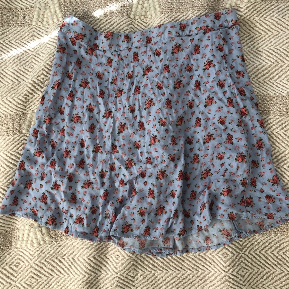 Reformation ditsy floral flouncy mini skirt
